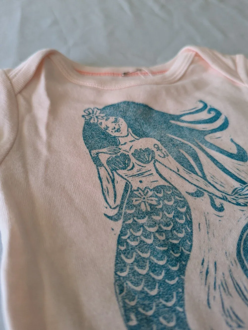 Mermaid Block Printed Onesie